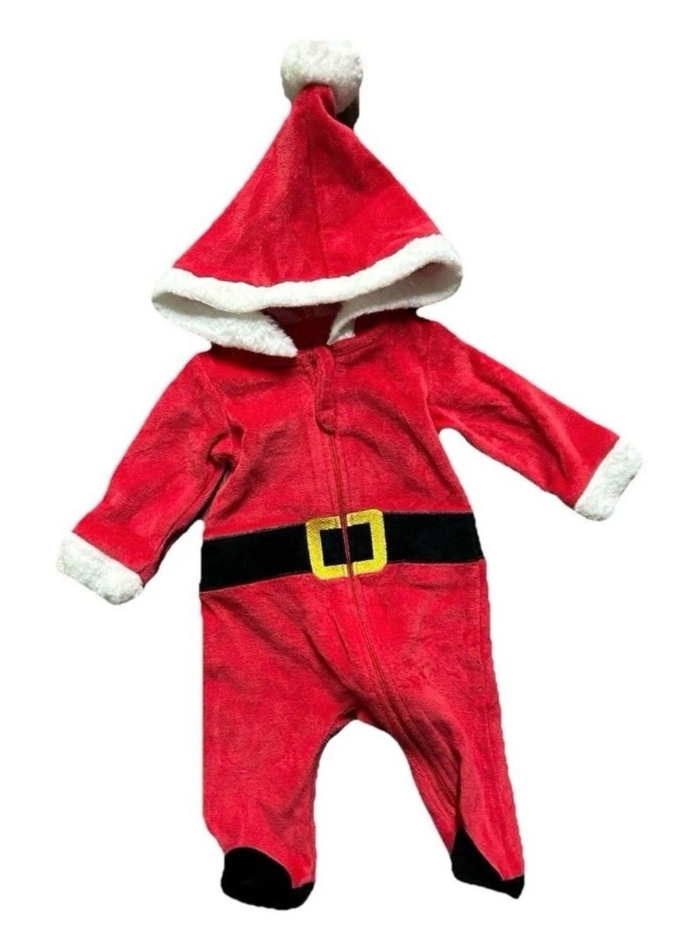 Infant Baby Santa Footie Pajamas My First Christmas Bodysuit Size Newborn - Picture 2 of 4